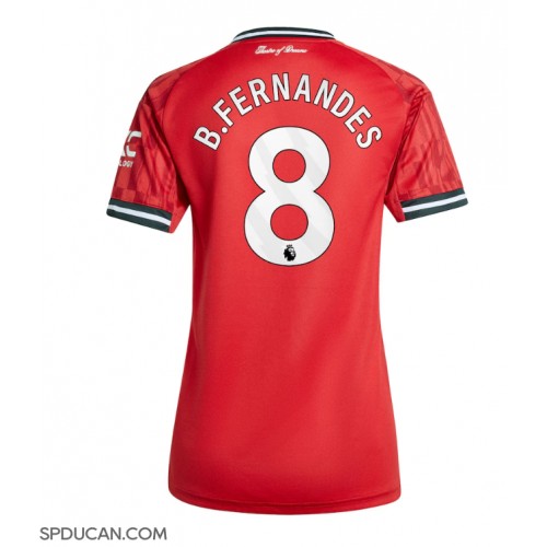 Zenski Nogometni Dres Manchester United Bruno Fernandes #8 Domaci 2025-26 Kratak Rukav